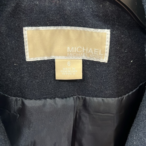 Michael Kors Women’s double-breasted peacoat- Navy w/ gold buttons/zippers, sz 6 - Picture 4 of 4